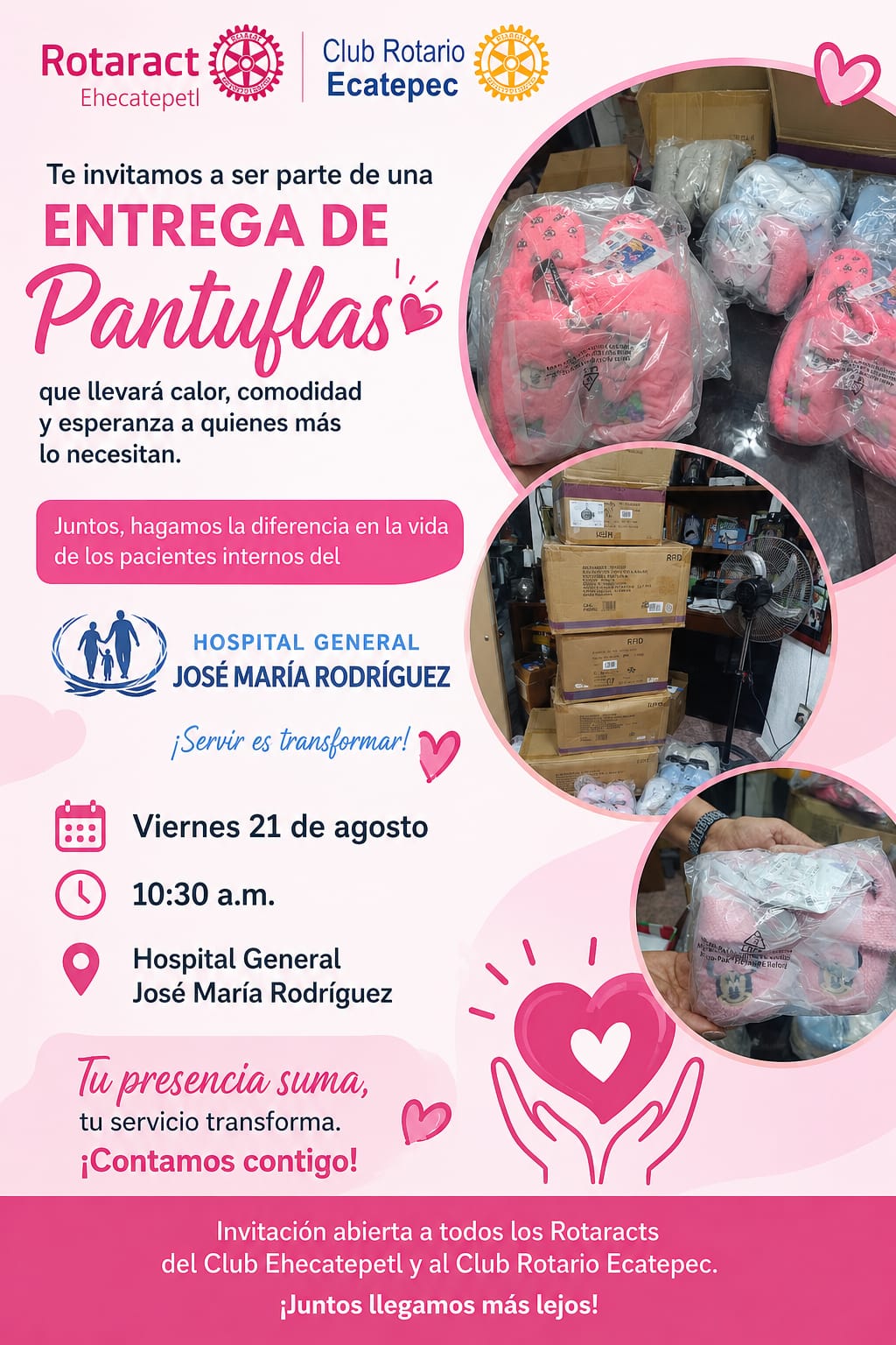 Programa de entrega de pantuflas Club Rotario Ecatepec